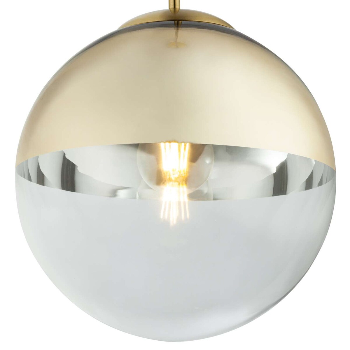 LAMPA wisząca VARUS 15856 Globo szklana OPRAWA zwis kula ball złota przezroczysta
