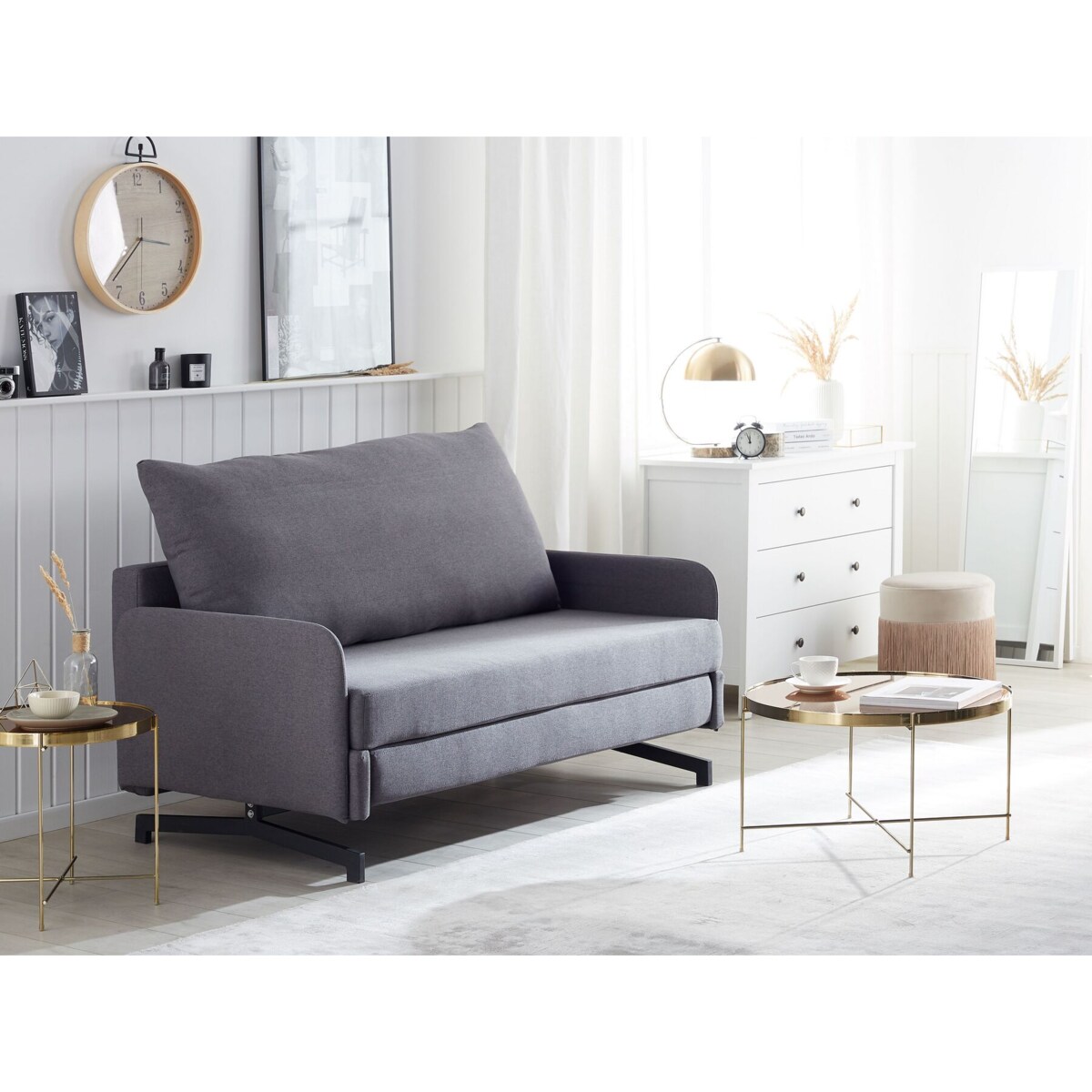 Sofa rozkładana szara BELFAST