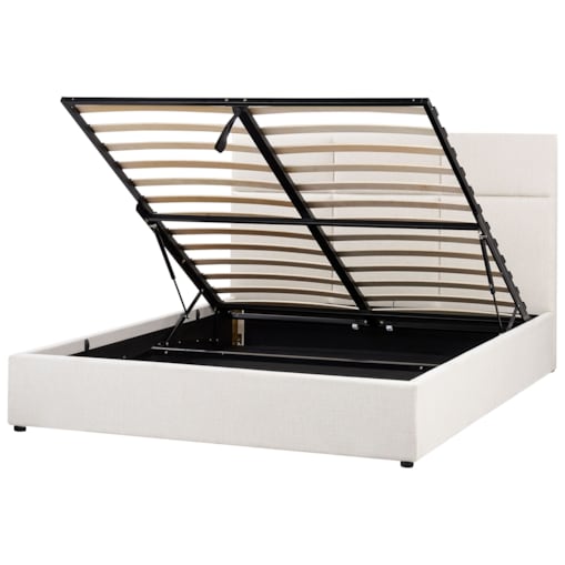 Łóżko z pojemnikiem LAGORD 160 x 200 cm Złamana biel