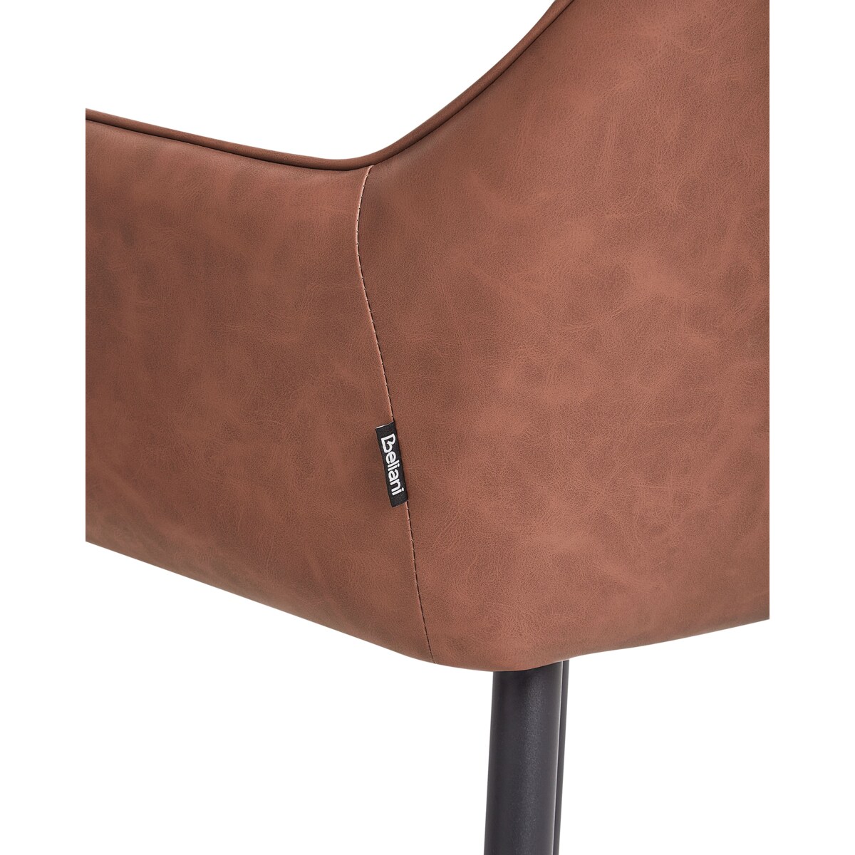 Zestaw 2 Skóra ekologiczna Krzesło do jadalni Brązowy WELLSTON