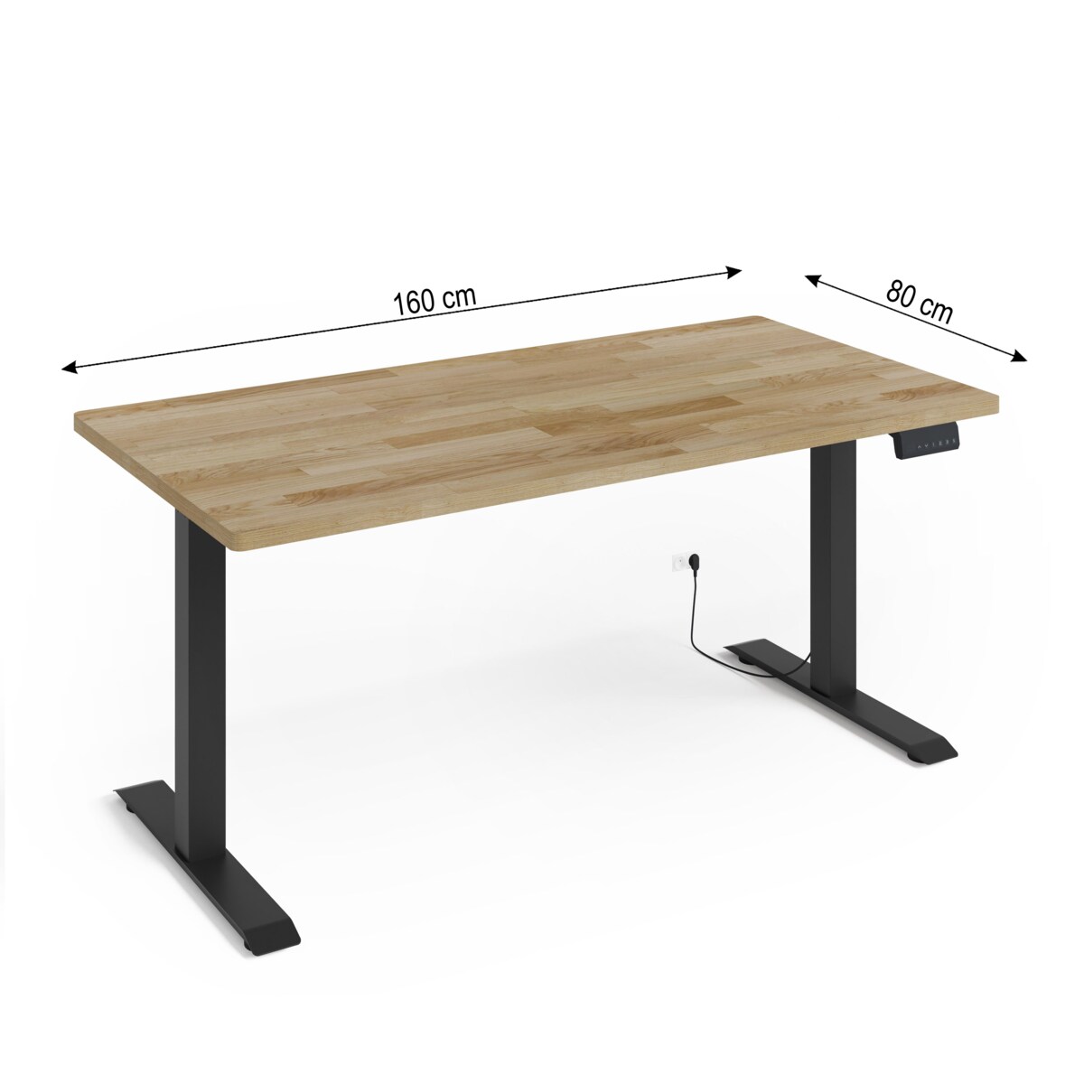 Biurko elektryczne z regulacją BIMotion 2S 160x80 czarny/dąb