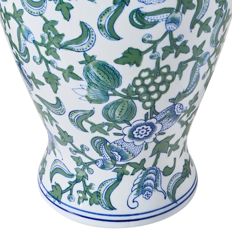Wazon na kwiaty SEGOWIA Porcelana 47 cm Biały/ niebieski