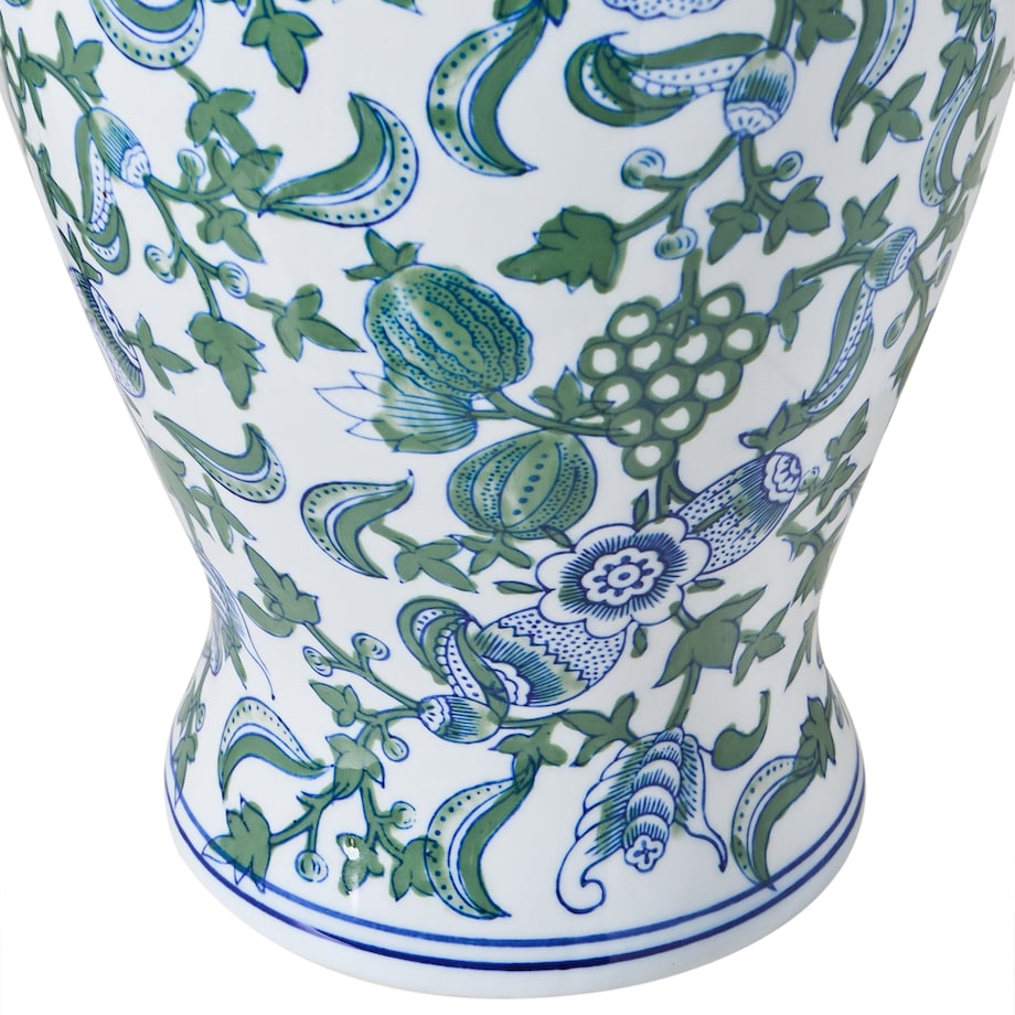 Wazon na kwiaty SEGOWIA Porcelana 47 cm Biały/ niebieski