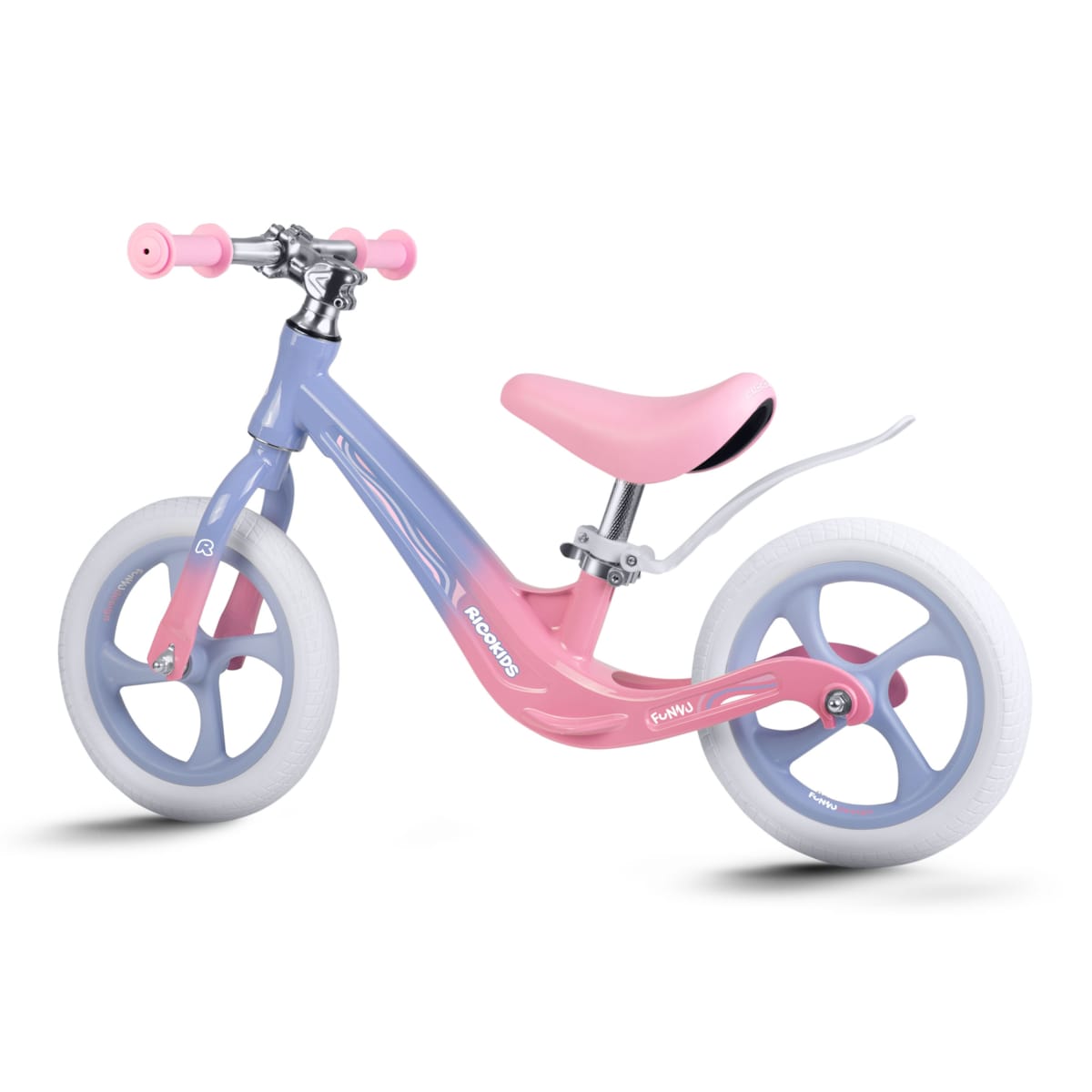 Rowerek biegowy dla dzieci magnesium Ricokids różowo-fioletowy Funnu 760502