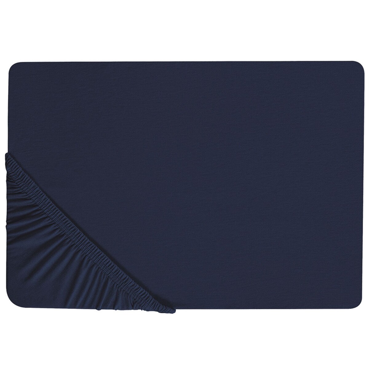 Bawełniane prześcieradło z gumką 90 x 200 cm granatowe HOFUF