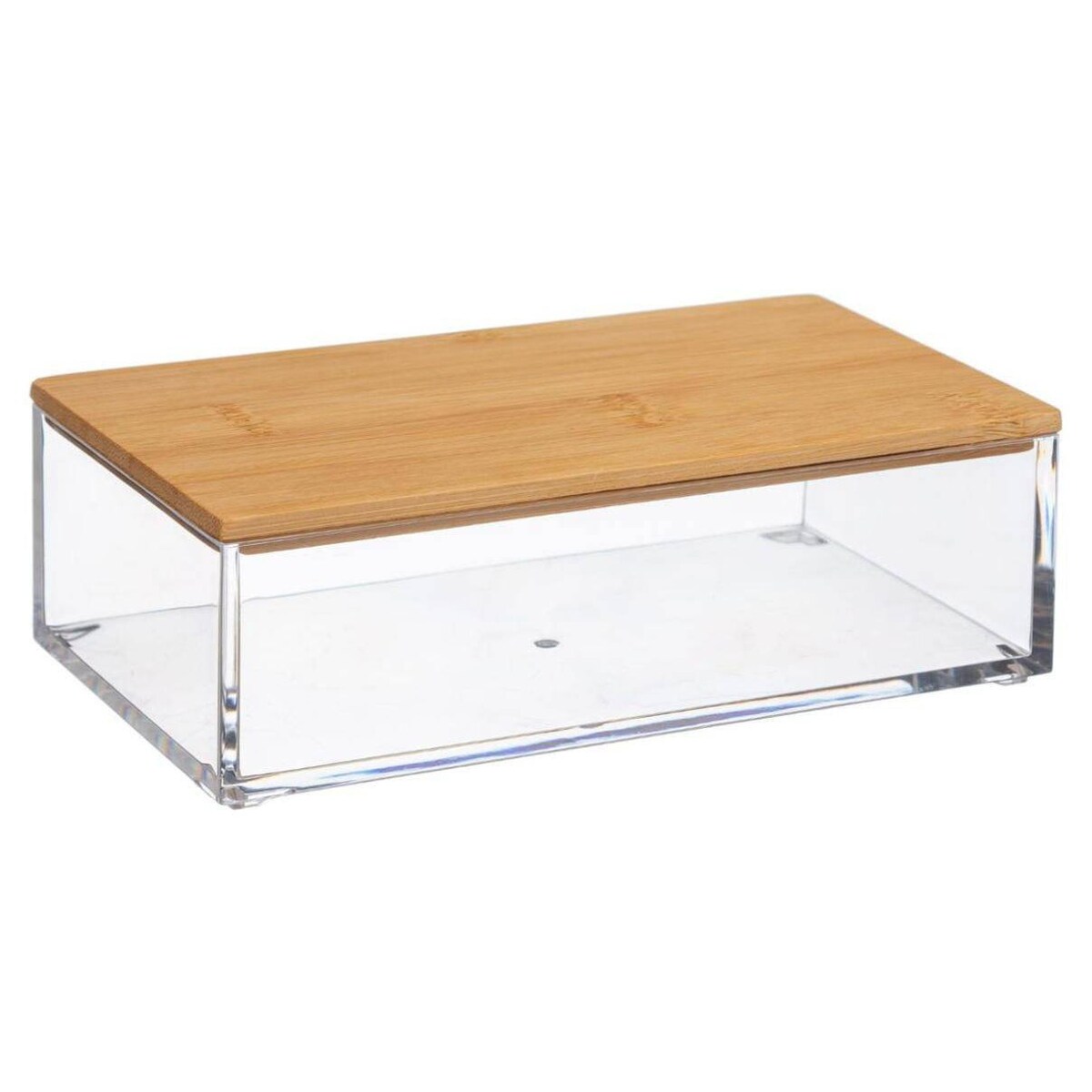 Organizer łazienkowy SELENA, podłużny z pokrywką z bambusa