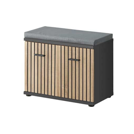 Szafka na buty z siedziskiem MARCO antracyt/dąb artisan