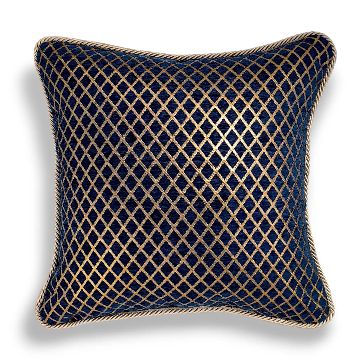 Granatowo-złota poduszka dekoracyjna 45x45 Beatrix