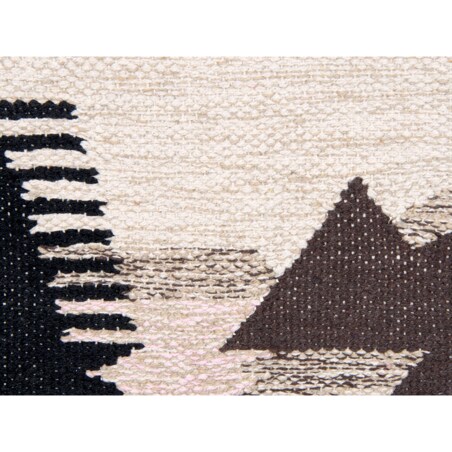 Dekoracja ścienna z frędzlami bawełniana beżowo-czarna SANGAR