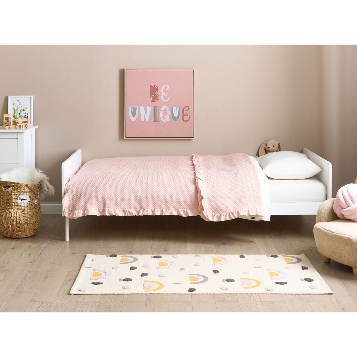 Łóżko drewniane 90 x 200 cm białe BONNAC