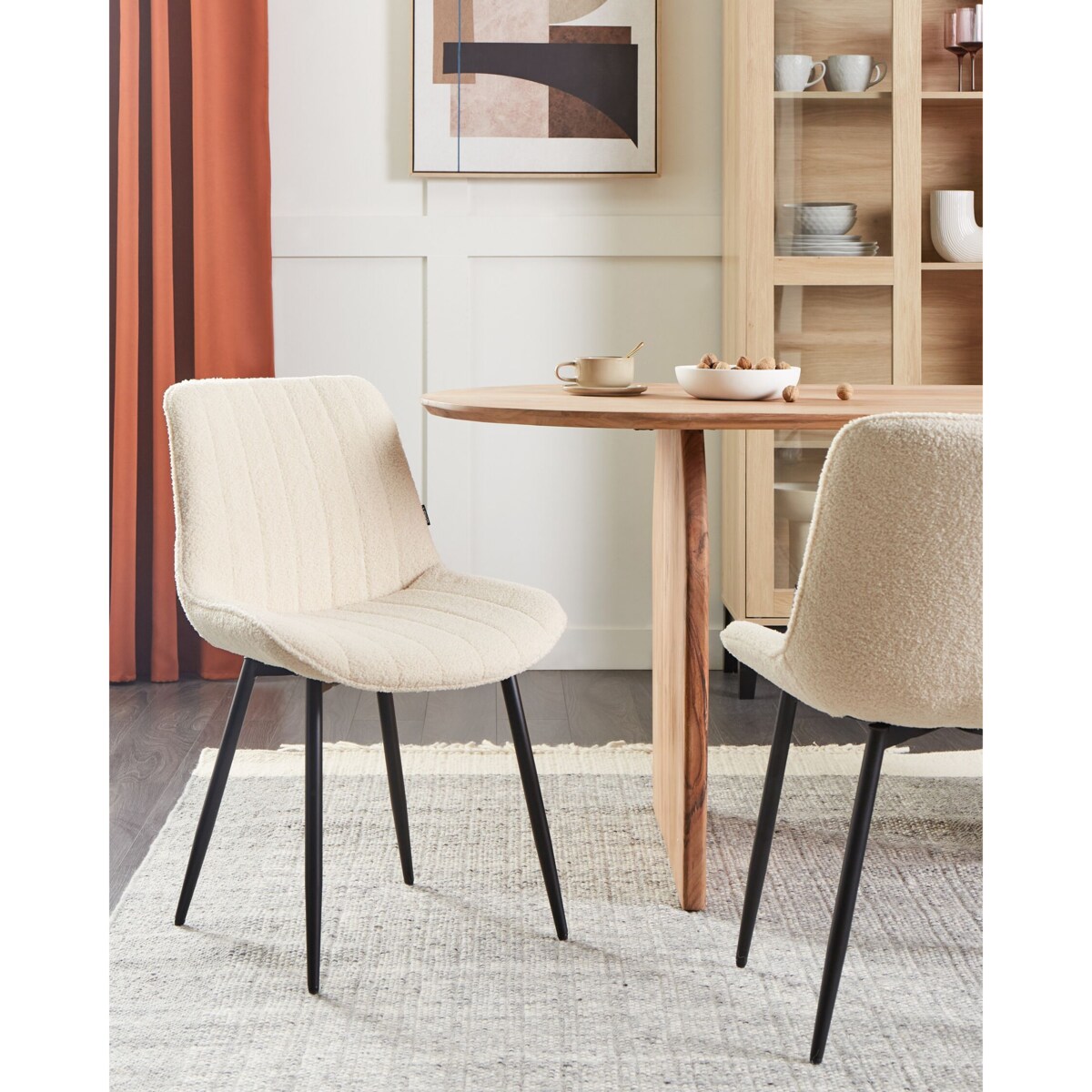 Krzesło do jadalni Zestaw 2 Boucle Jasnobeżowy DUBROVNIK