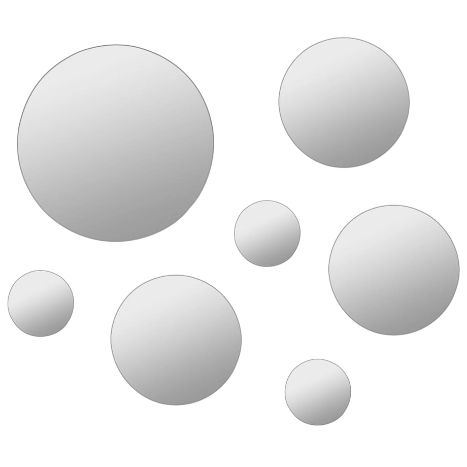 vidaXL Zestaw 7 okrągłych luster ściennych, szklanych