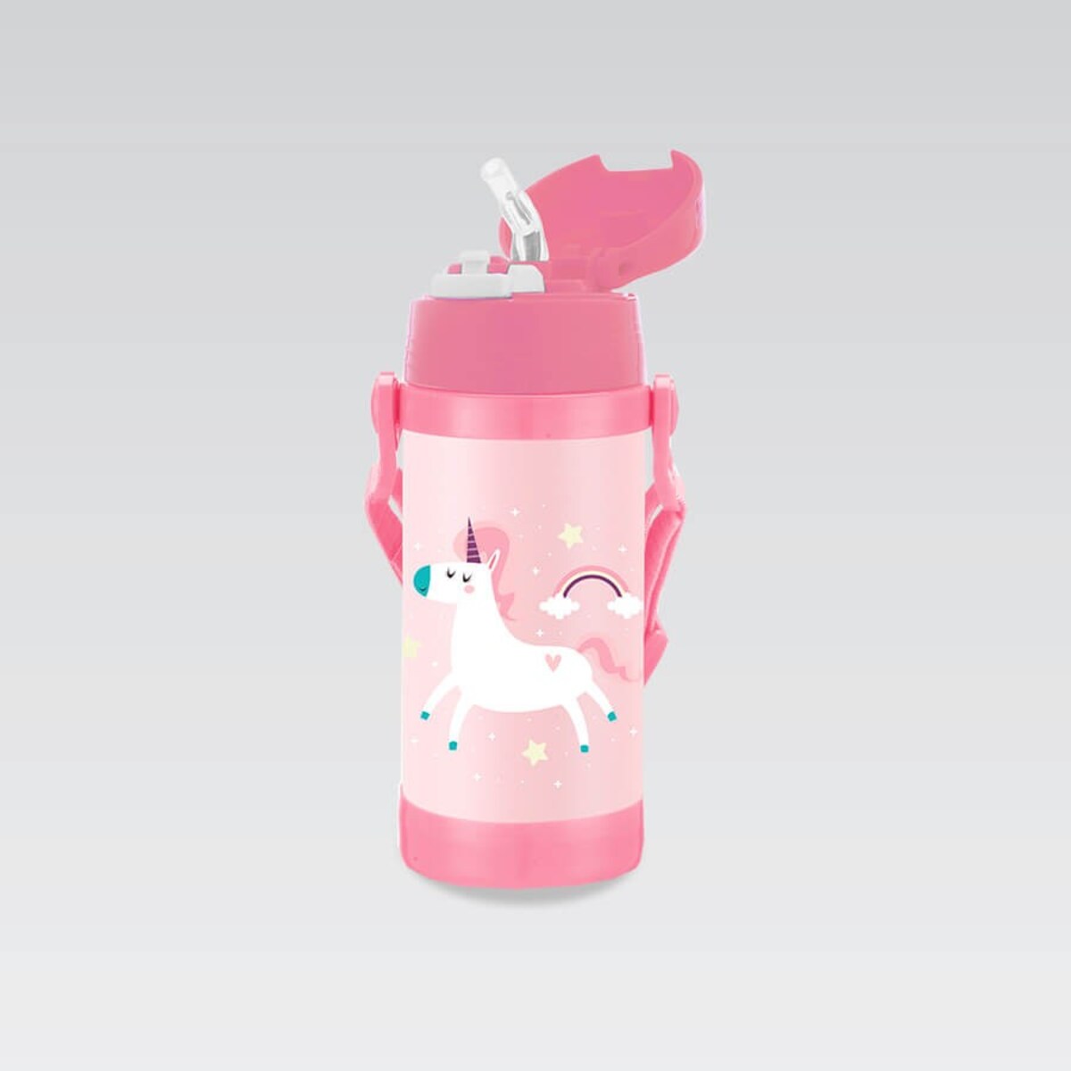 Kubek termiczny dla dzieci dziecka ze słomką 350ml jednorożec MAESTRO MR-1640-35-C