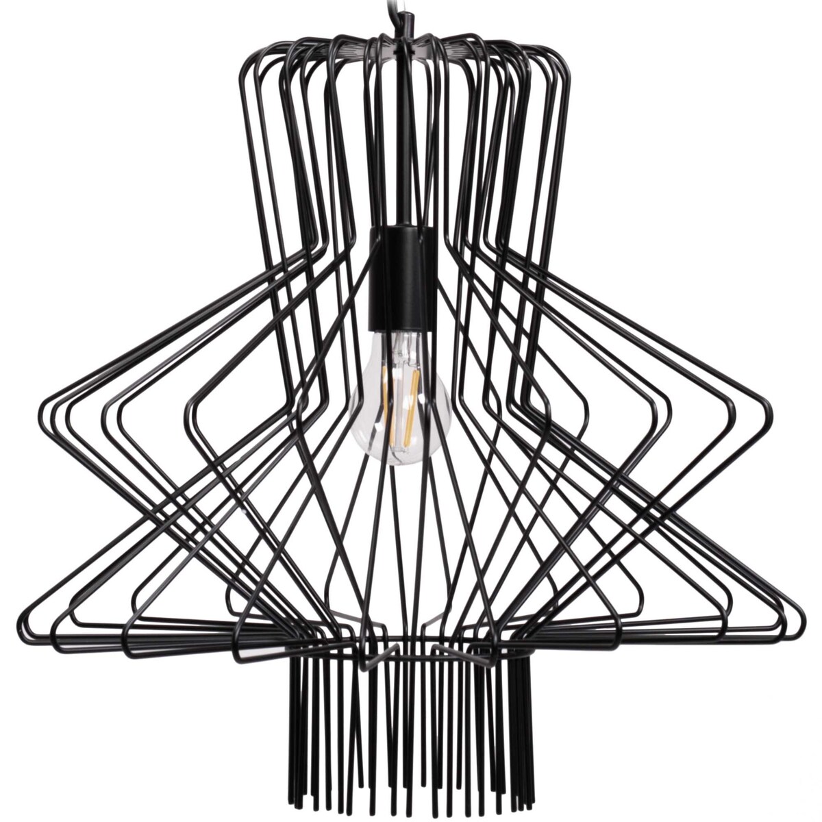 Lampa Sufitowa Wisząca App1458-1Cp Czarny, Metal