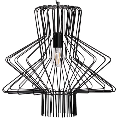 Lampa Sufitowa Wisząca App1458-1Cp Czarny, Metal