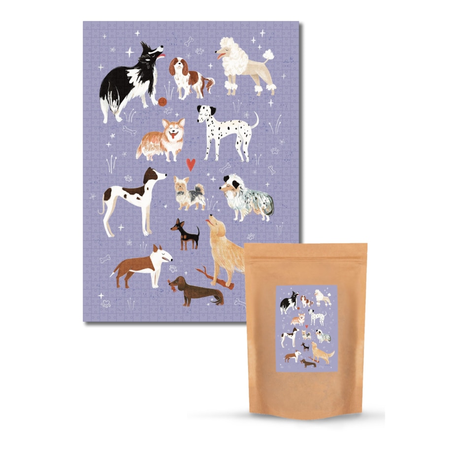 Muno Puzzle "Psinki" by Weronika Cholewa Puzzle z psami 1000 el. w eco woreczku