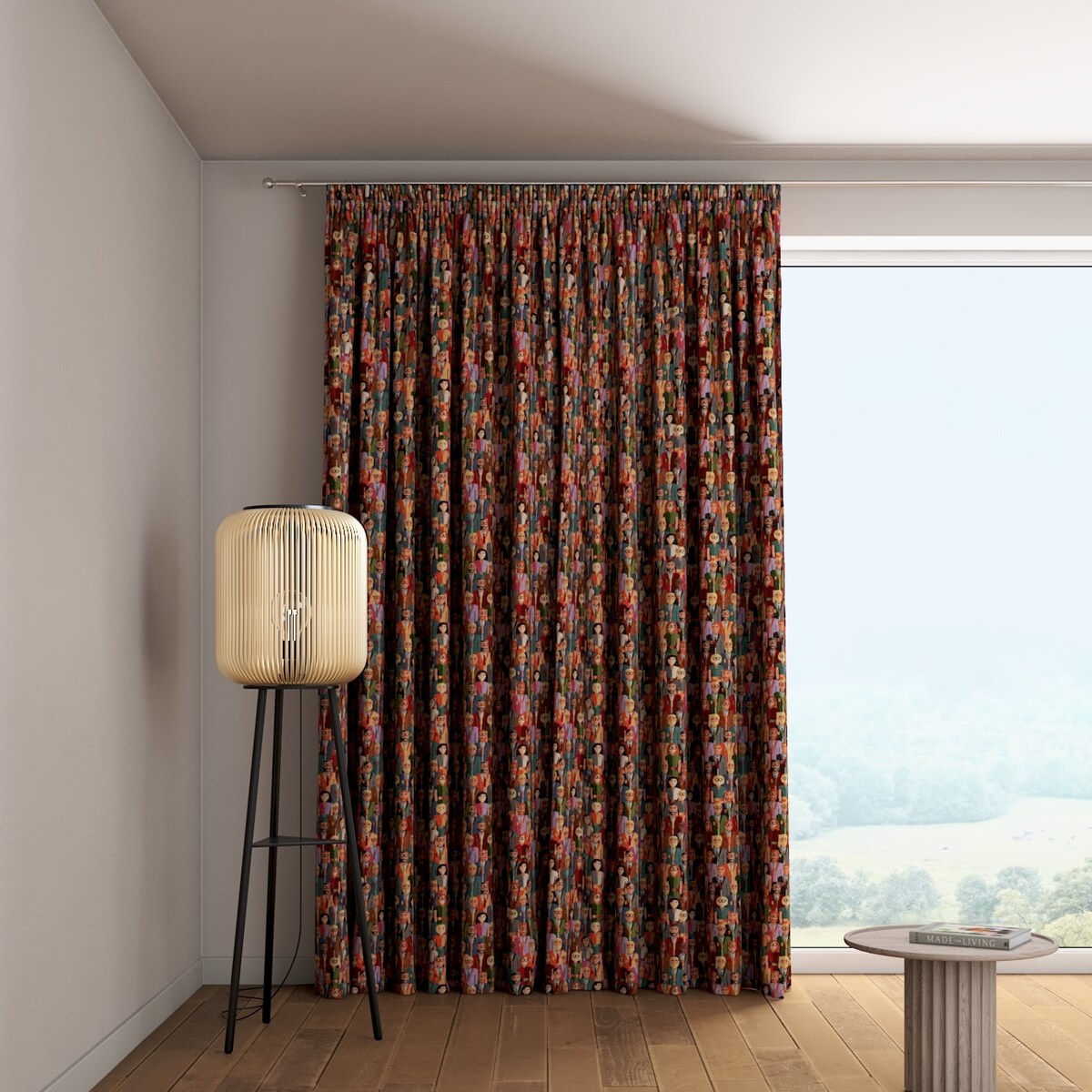 Zasłona na taśmie marszczącej 1 szt. 130x245 kolorowe ludzkie postacie