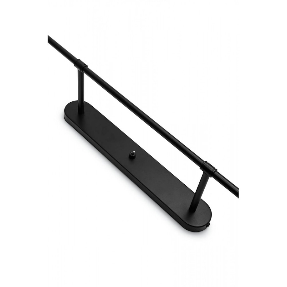 TABLO czarna lampa ścienna / kinkiet z półką