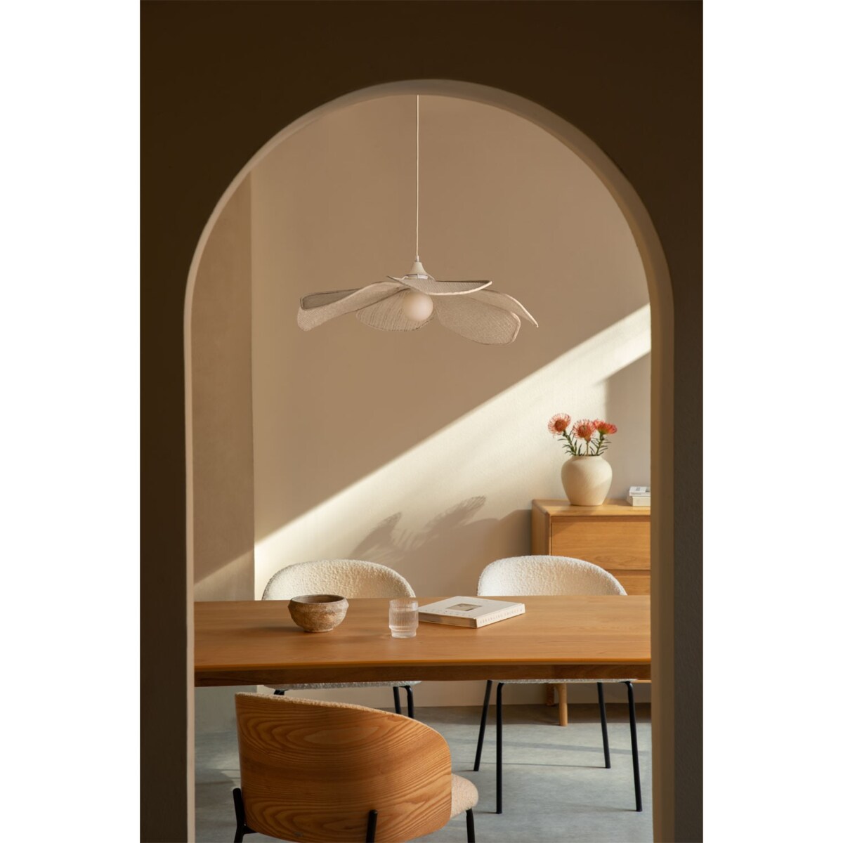 Lampa wisząca kremowa Benavid Ø75 cm