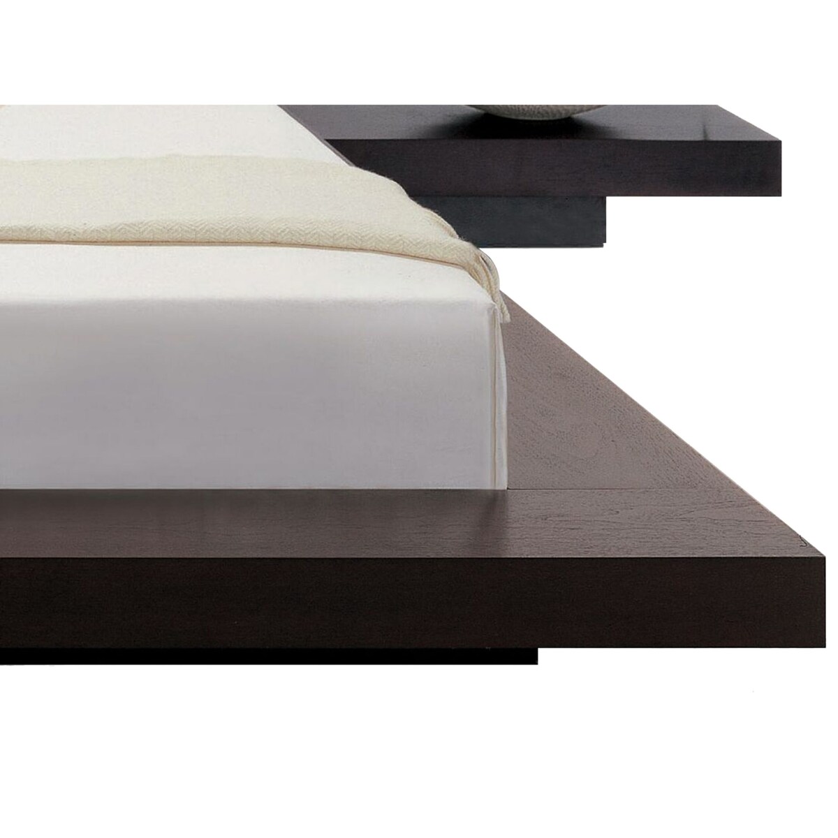 Łóżko wodne ze stolikami nocnymi 180 x 200 cm ciemne drewno ZEN