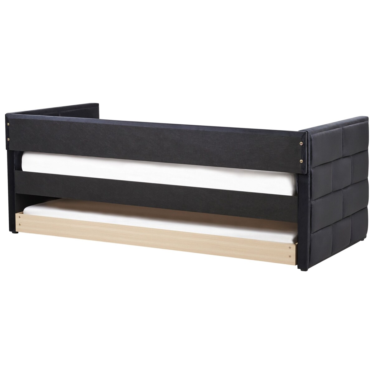 Łóżko wysuwane Welur CHAVONNE 90 x 200 cm Czarny