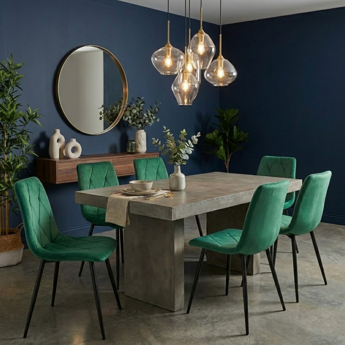 Krzesło tapicerowane welurowe pikowane zielone do salonu jadalni