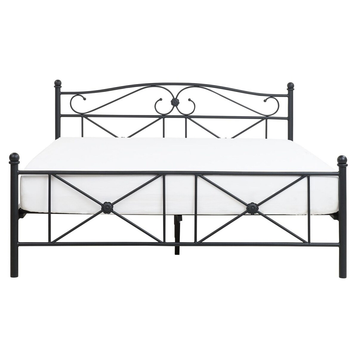 Łóżko metalowe 160 x 200 cm czarne RODEZ