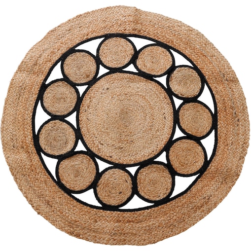 Dywan boho z juty, okrągły, Ø 90 cm