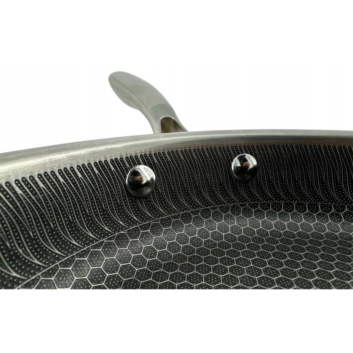 Patelnia Stalowa Głęboka Do Smażenia 28 Cm Z Pokrywą Nieprzywierająca Indukcja