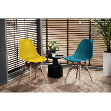 Krzesło skandynawskie wyprofilowane EVA niebieskie