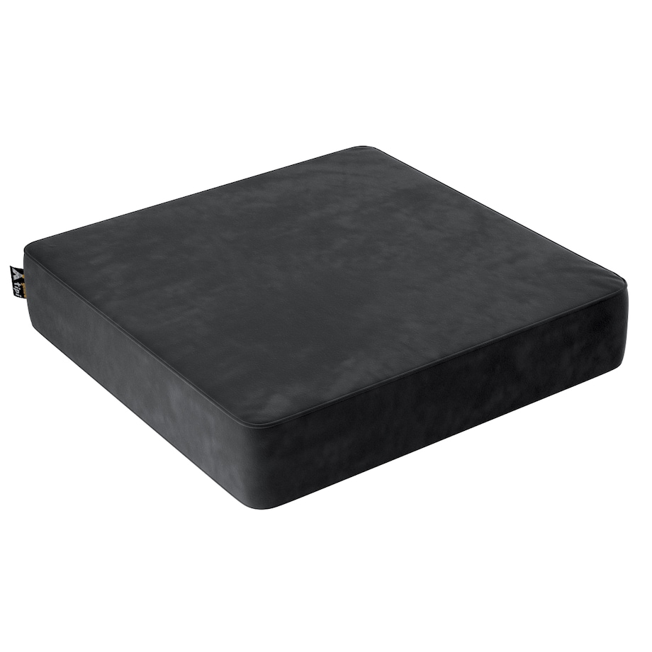 Puf Square, głęboka czerń, 50x50x10cm, Posh Velvet