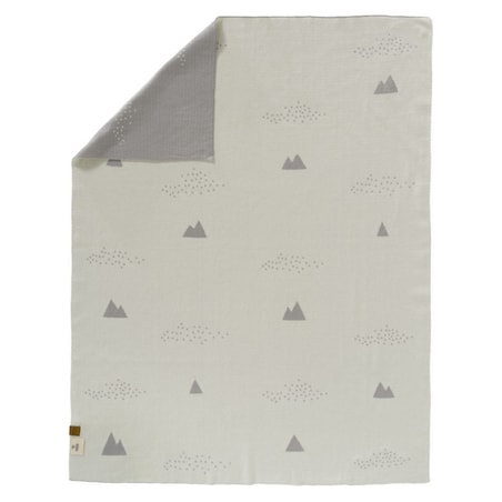 Fresk - Letni tkany kocyk z bawełny organicznej 80 x 100 cm Góra lodowa