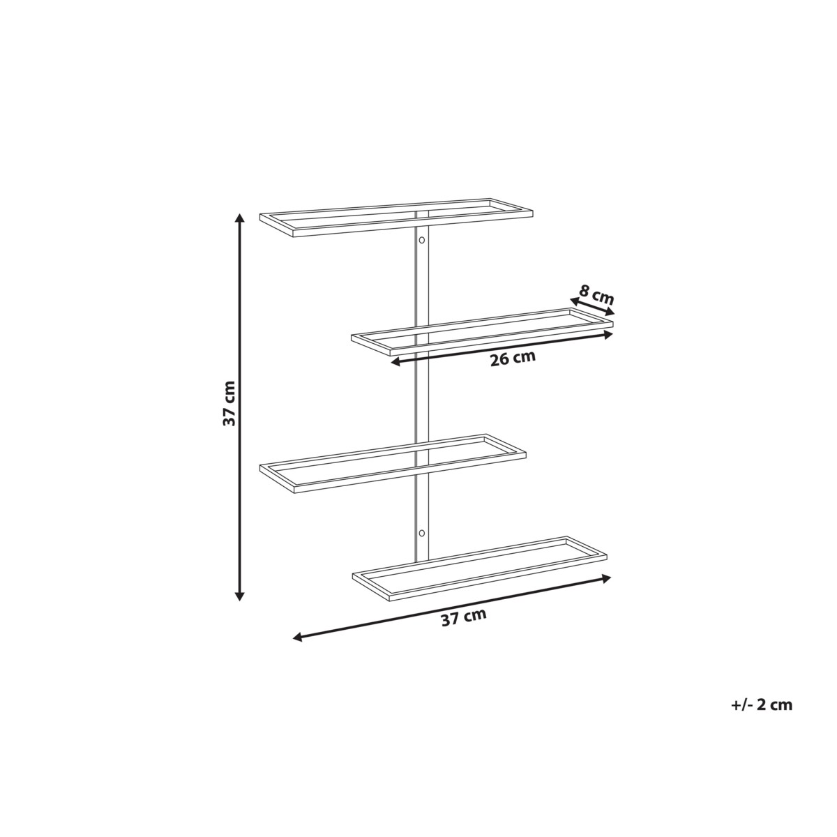 Półka wisząca na wino czarna EINSTEINIUM