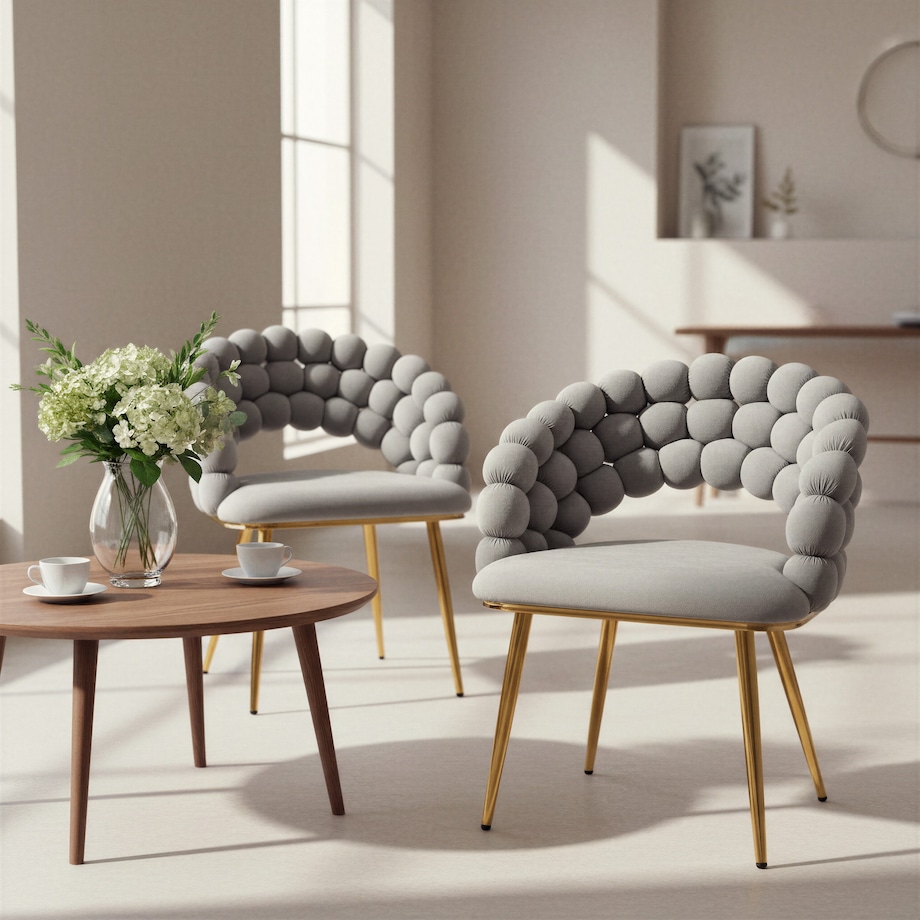 Krzesło welurowe BELLA tapicerowane szare