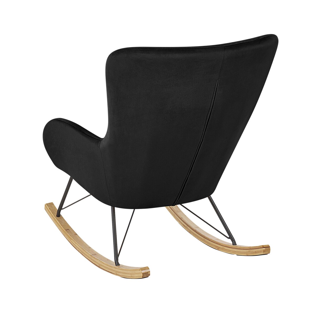 Fotel bujany welurowy czarny ELLAN