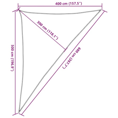 vidaXL Żagiel przeciwsłoneczny, 160 g/m², brązowy, 4x5x6,8 m, HDPE