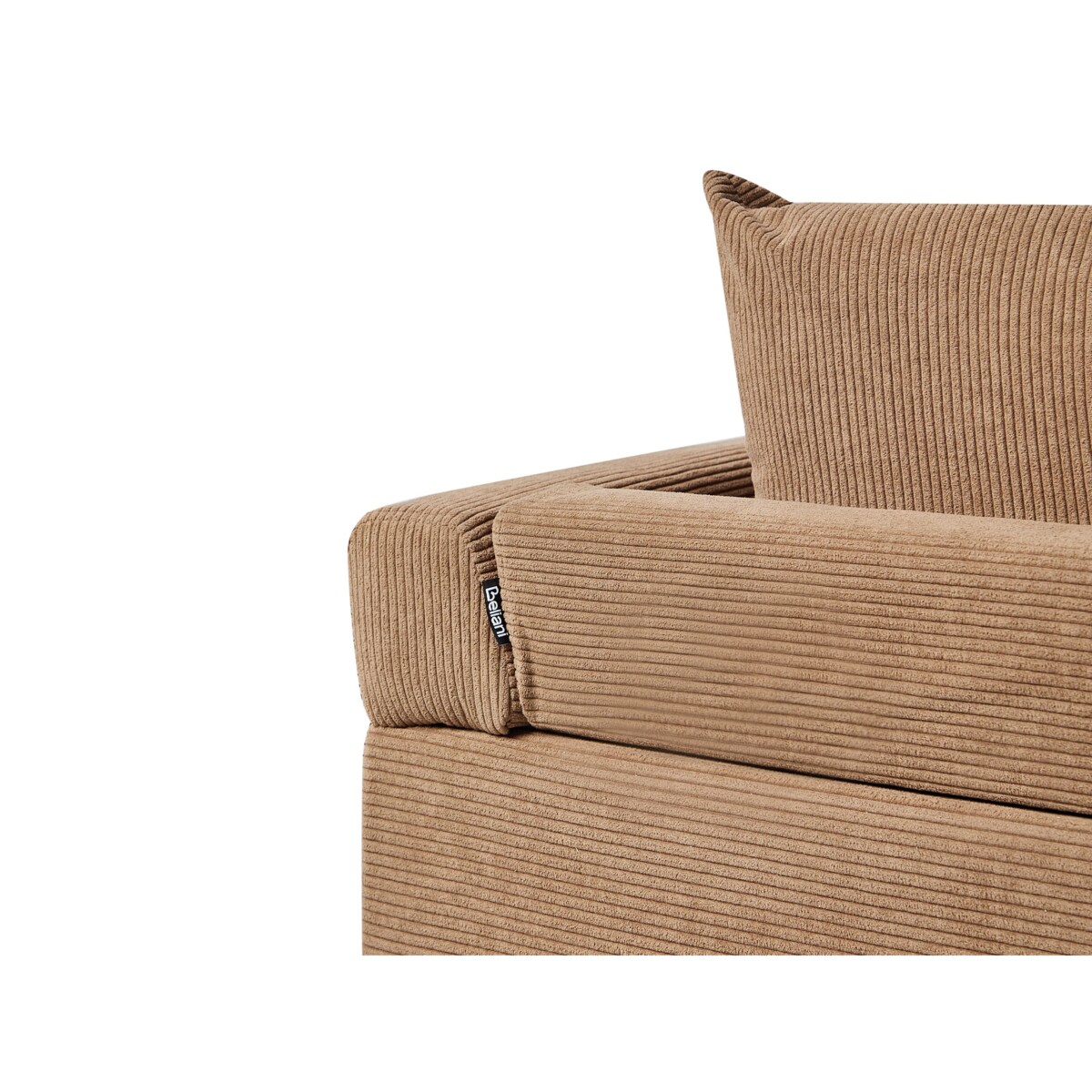 Narożnik sztruksowy lewostronny brązowy LUNNER