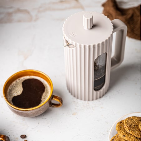 Zaparzacz do herbaty kawy szklany French Press 350 ml beżowy KLAUSBERG
