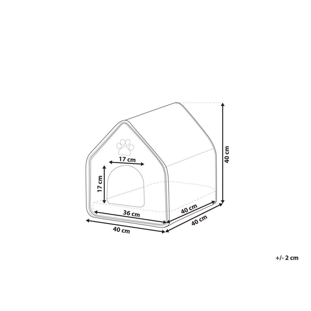Legowisko domek dla psa 40 x 40 cm szare JANGI