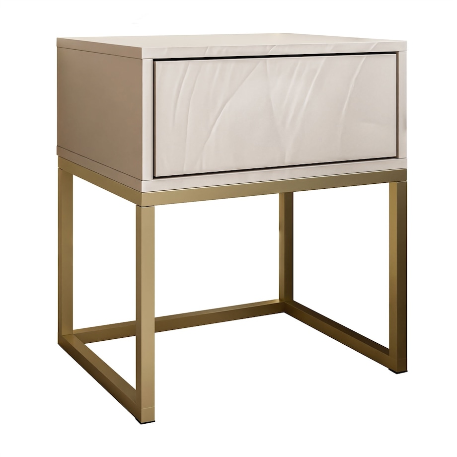Szafka nocna BLANCO KASZMIR 45x52x37 cm kaszmir/złoto z jedną szufladą