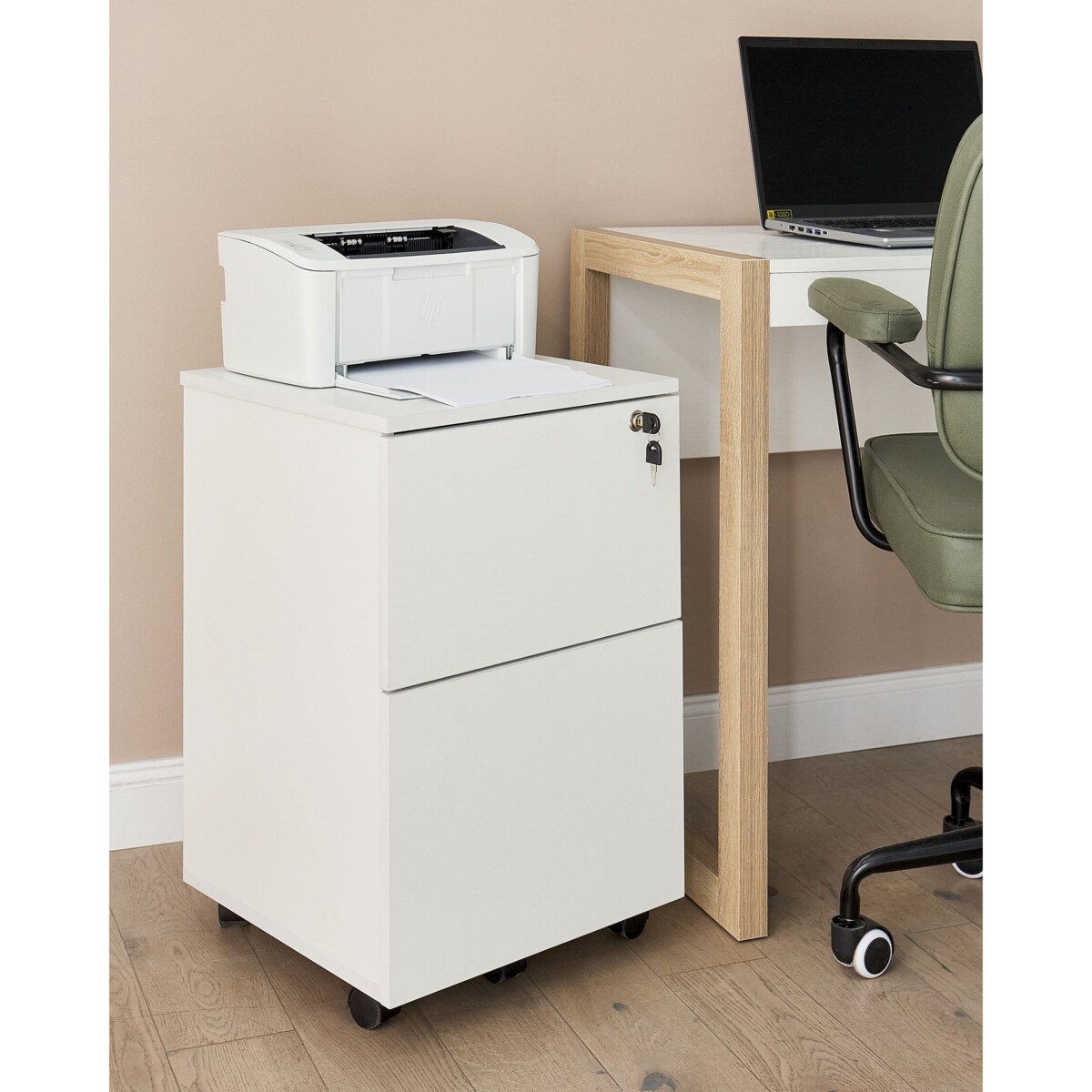 Szafka biurowa biała JOHNSON