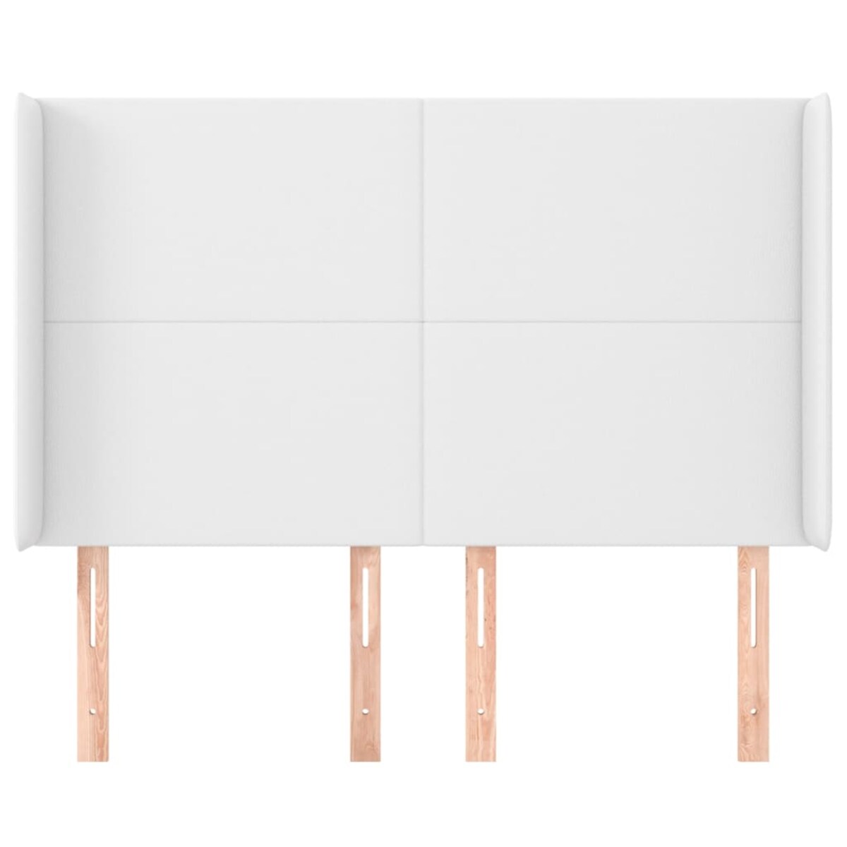 vidaXL Zagłówek uszak, biały, 147x16x118/128 cm, sztuczna skóra