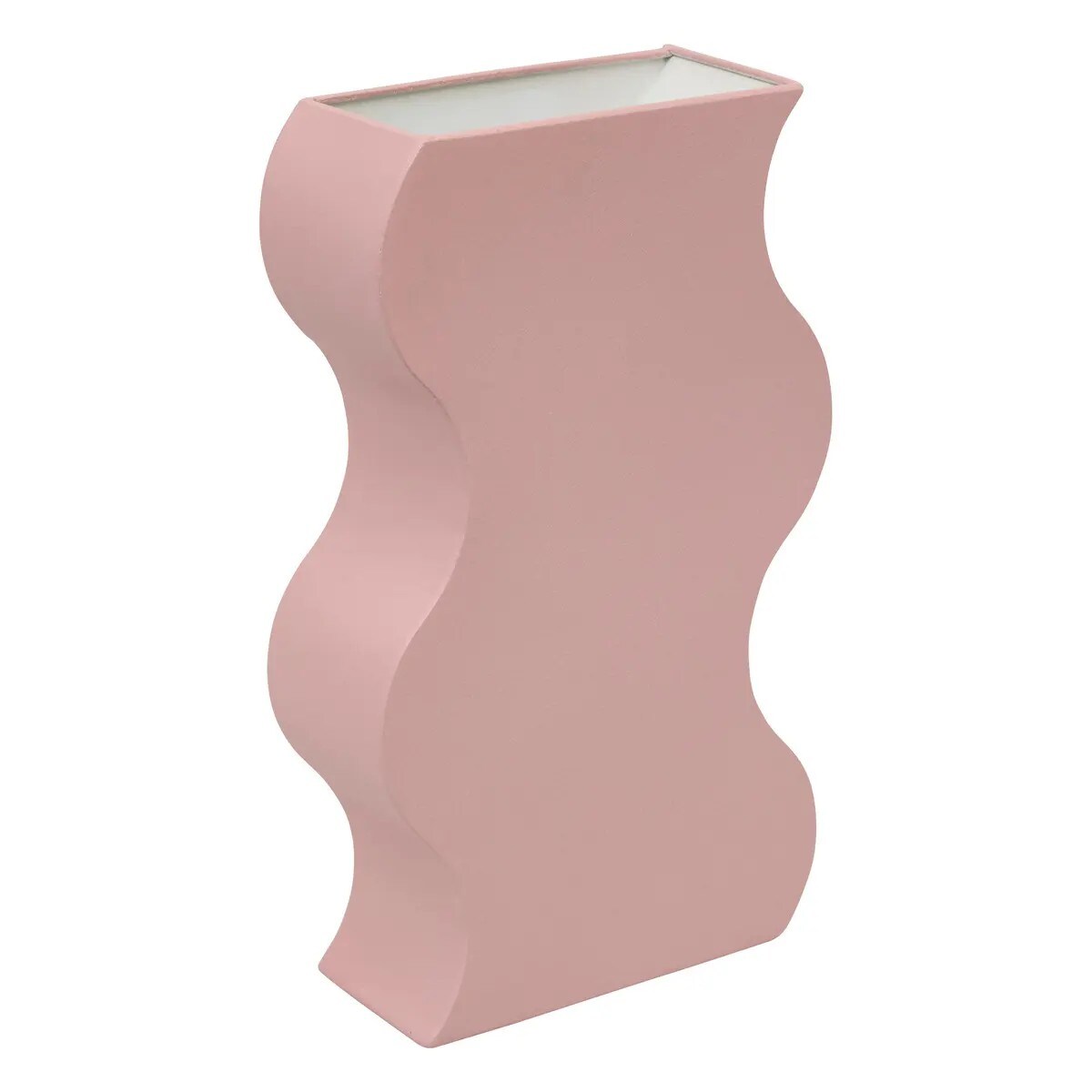 Wazon metalowy, falisty, pudrowy róż 35 cm