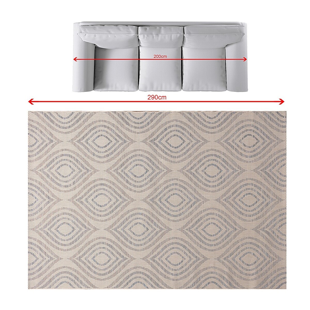 Dywan Breeze beige/raw/blue 200x290cm, 200x290cm