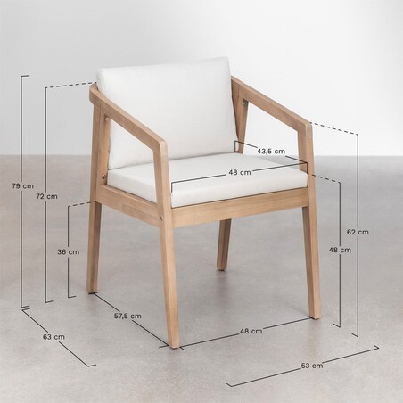 Zestaw: stół 220x100 cm i 8 krzeseł ogrodowych z drewna akacjowego Kaela