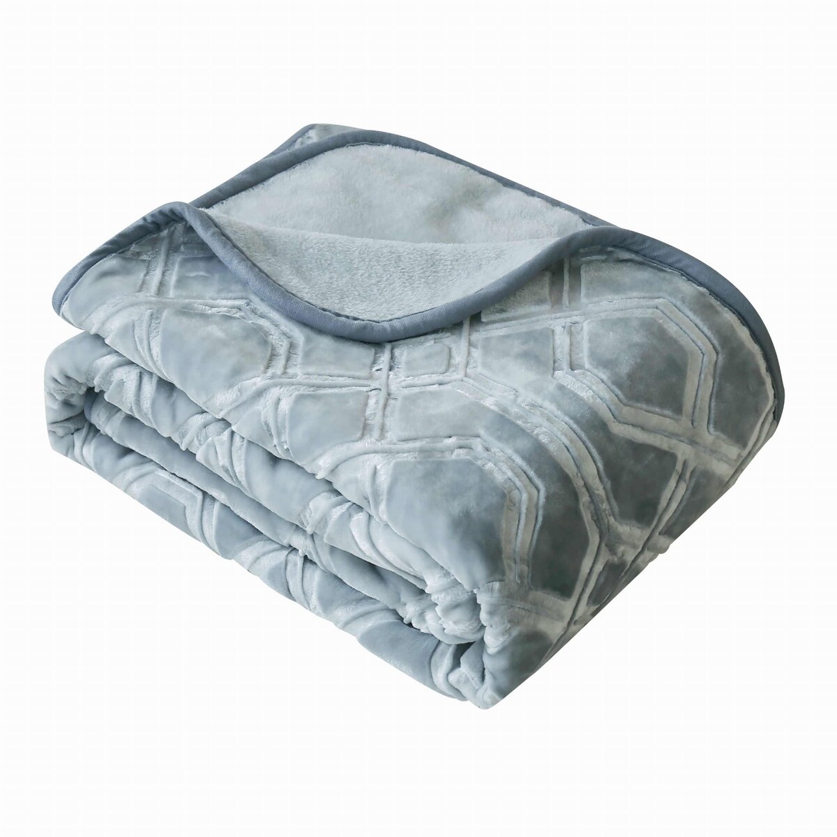 Gruby Szary Koc Akrylowy 160 x 200 Vito miękki Ciepły na Kanapę Łóżko Spania