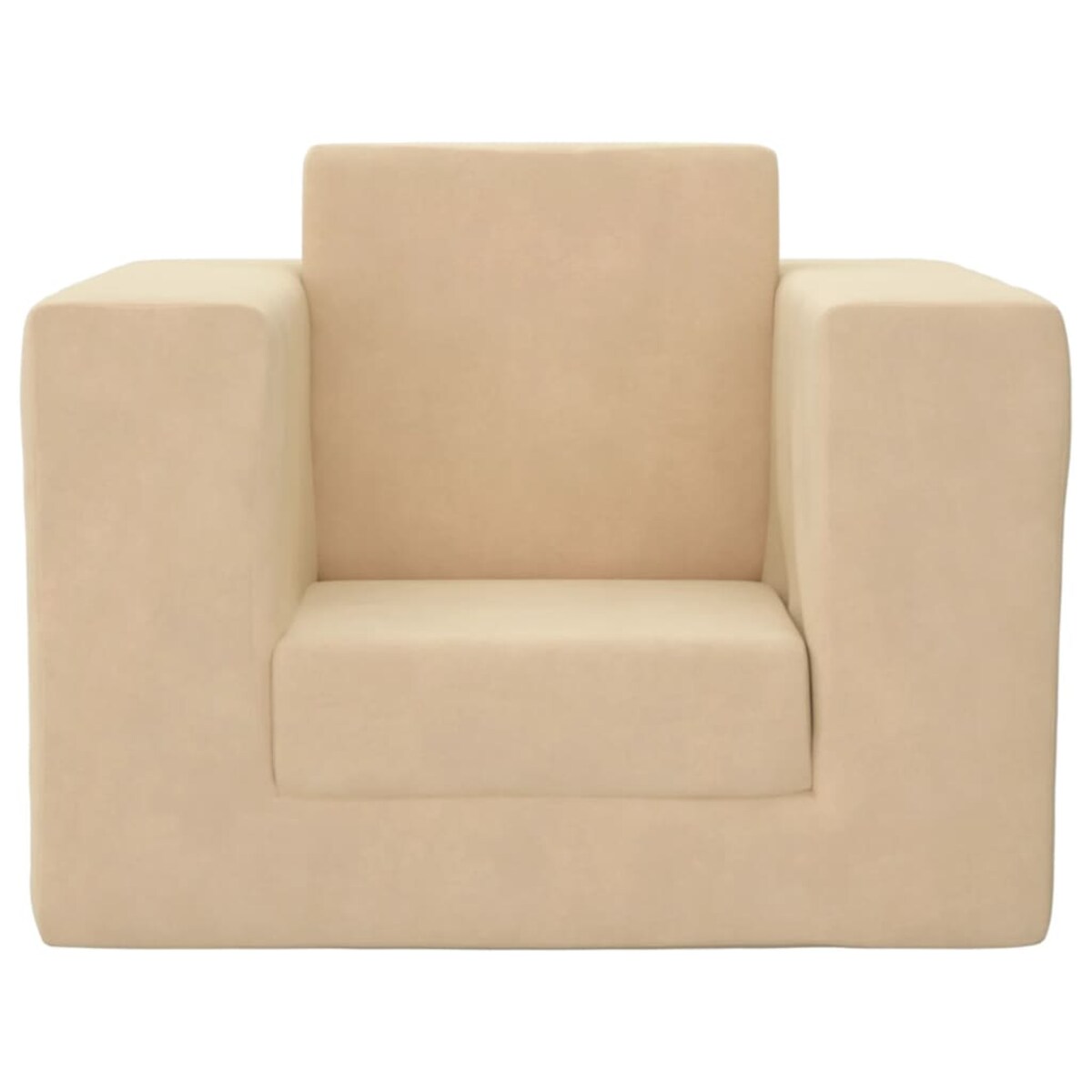 vidaXL Kanapa dla dziecka, rozkładana, kremowa, miękki plusz