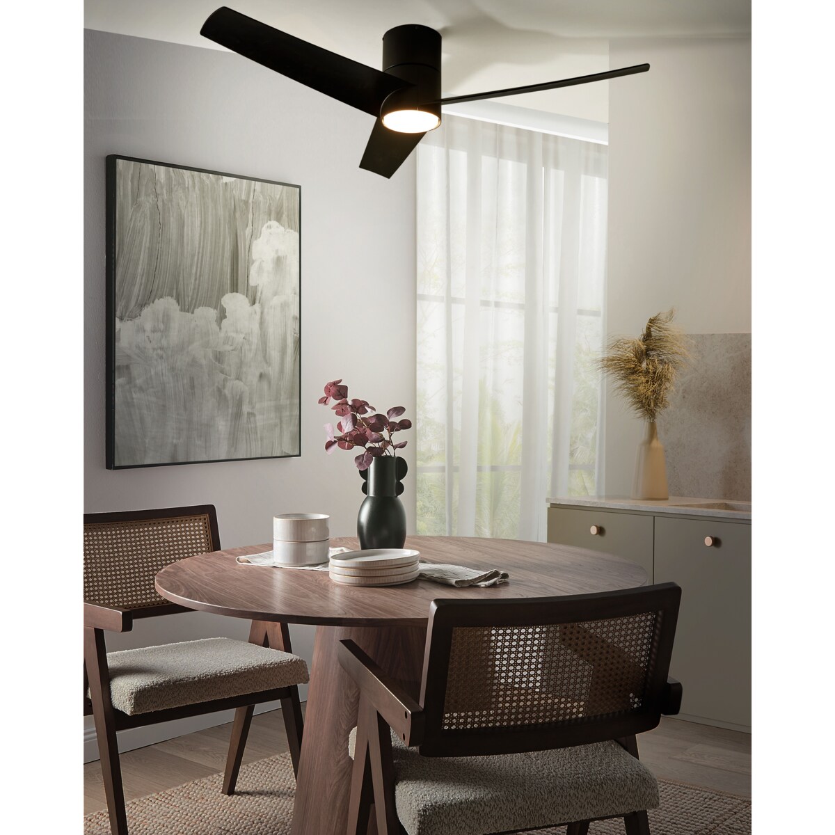 Wentylator sufitowy z lampą CANETE Z pilotem LED Czarny