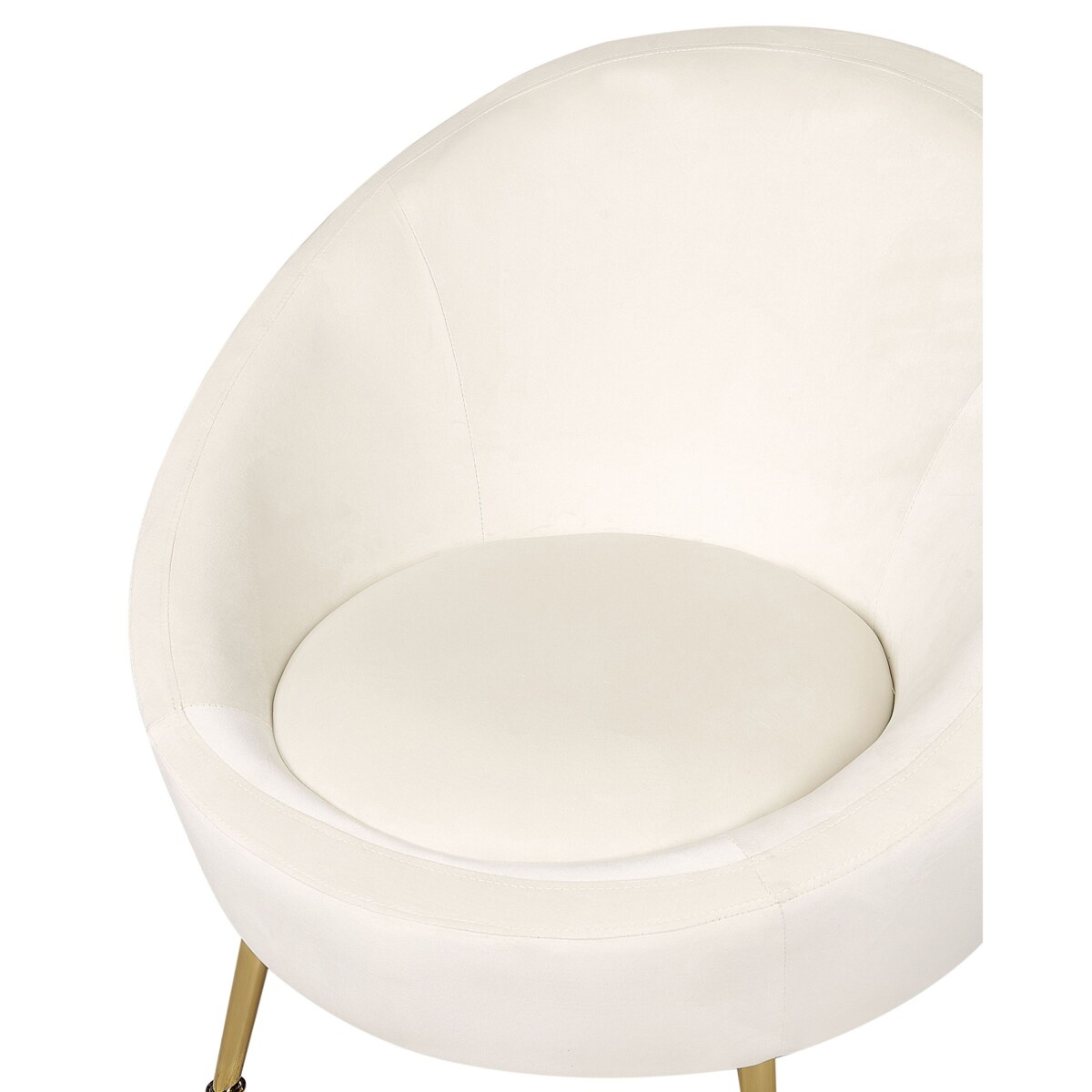 Fotel welurowy biały LANGA