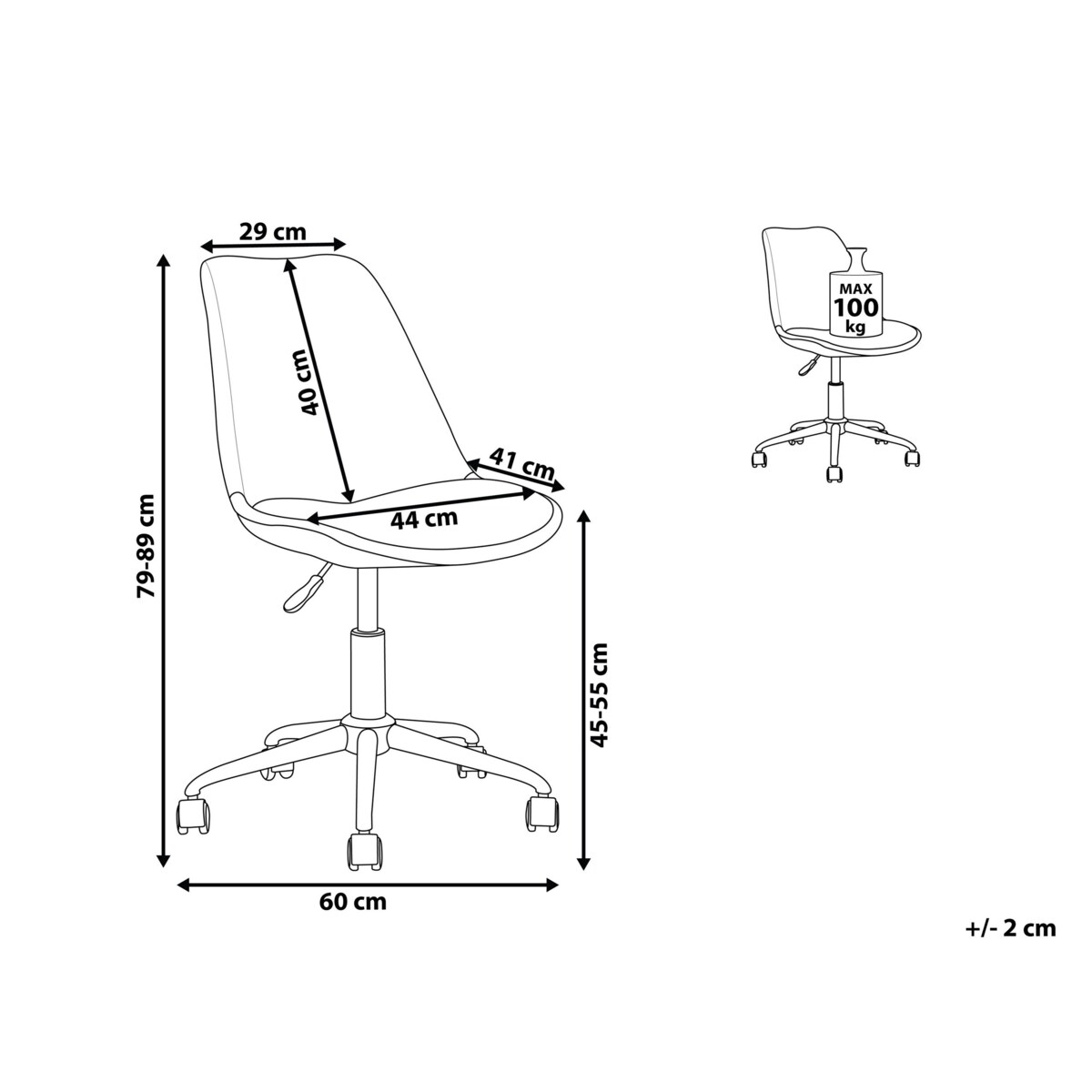 Krzesło biurowe regulowane jasnoniebieskie DAKOTA